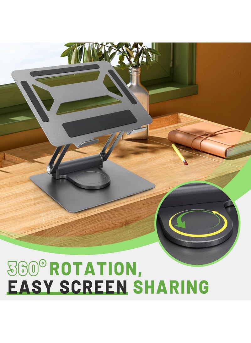 Green Tiger Laptop Docking Station stand,Adjustable 360°Rotation Laptop Dock Stand Laptop Stand,Portable ipad stand 4 in 1 USB C Hub - Image 5