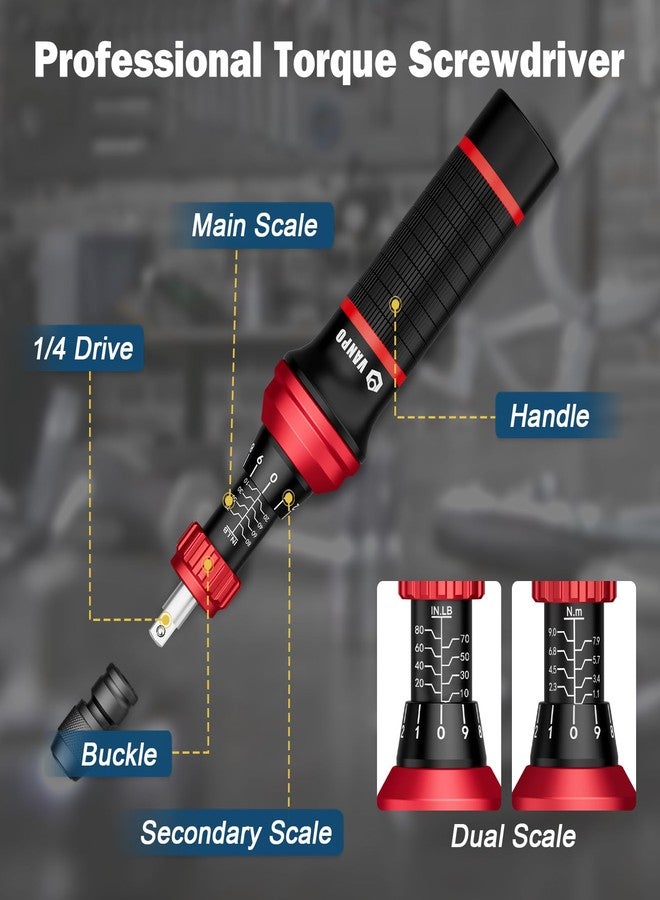 VANPO Torque Screwdriver Set 10-80 In-lb, 99-Piece Torque Driver Kit - Image 3