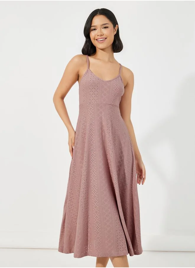 ستايلي Jersey Schiffli Slip Dress