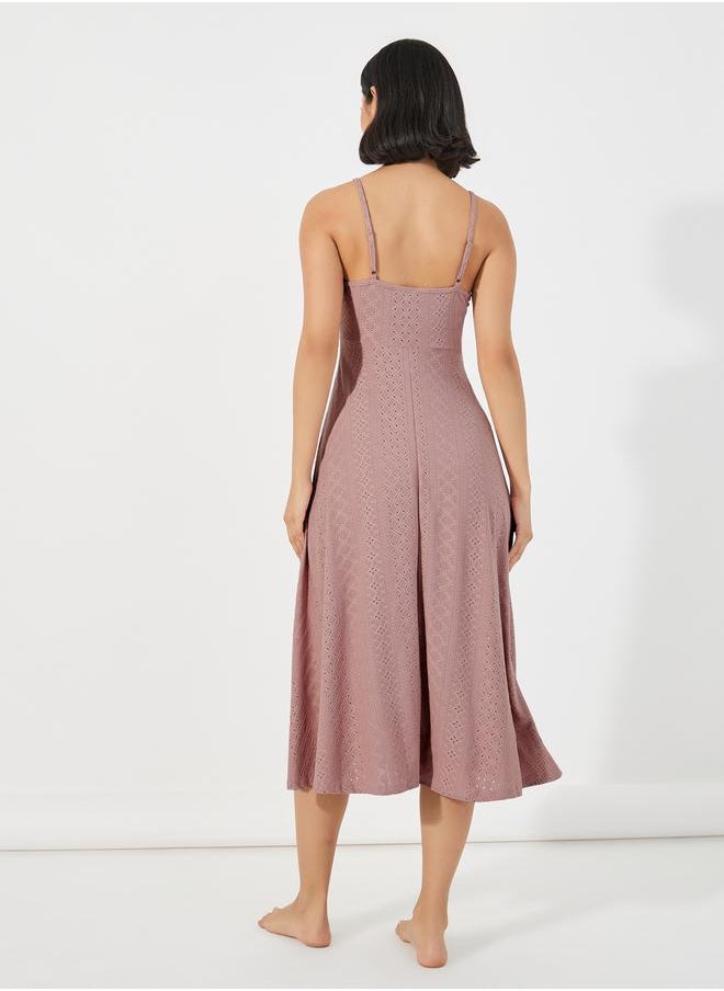 Styli Jersey Schiffli Slip Dress  - Image 4