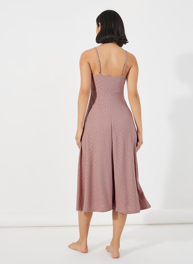 Styli Styli Jersey Schiffli Slip Dress  - Image 4
