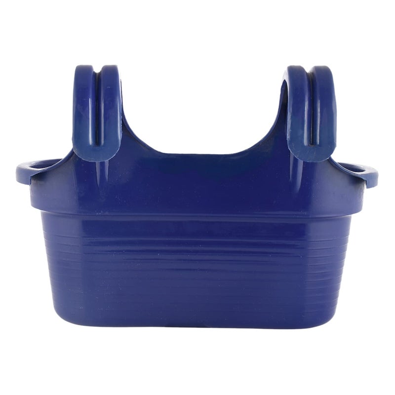 Kuber Industries Hanging Flower Pot|Double Hook Plant Container|Durable Plastic Glossy Finish Pots for Home|Balcony|Garden|12 Inch (Blue) - Image 3