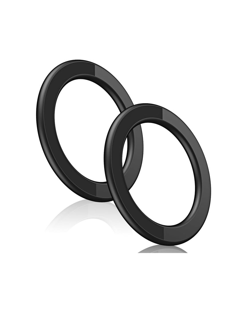 SYOSI Magnetic Ring Holder, for Phone 14 13 12 Magnet Wall Mobile Phone Holder, Magnetic Car Phone Stand, for Magsafe Case, Attached To Various Places Such As Walls (Black 2 Pcs) - Image 1
