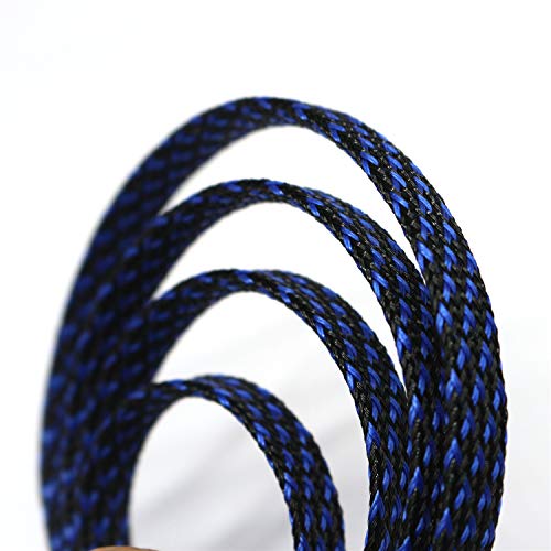 CBAZY 30ft PET Expandable Sleeving Wire Cable Sleeve (2/3", Blue&Black) - Image 1
