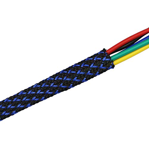 CBAZY 30ft PET Expandable Sleeving Wire Cable Sleeve (2/3", Blue&Black) - Image 2