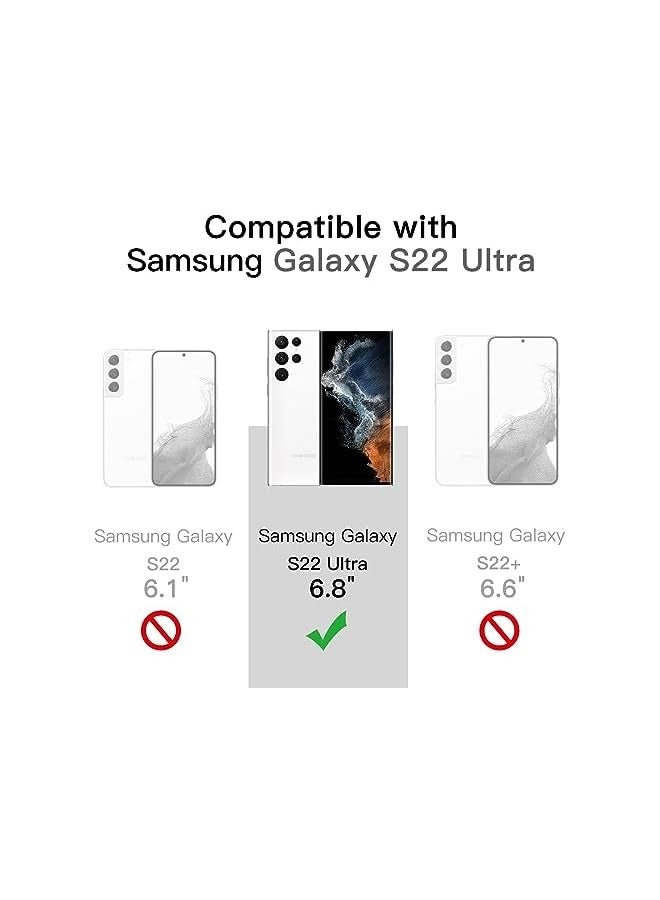 جي تيك حافظة لهاتف Galaxy S22 Ultra 5G مقاس 6.8 بوصة، غطاء هاتف واقٍ مقاوم للصدمات غير أصفر اللون، ظهر صلب مضاد للخدش من البولي كربونات (شفاف) - Image 2
