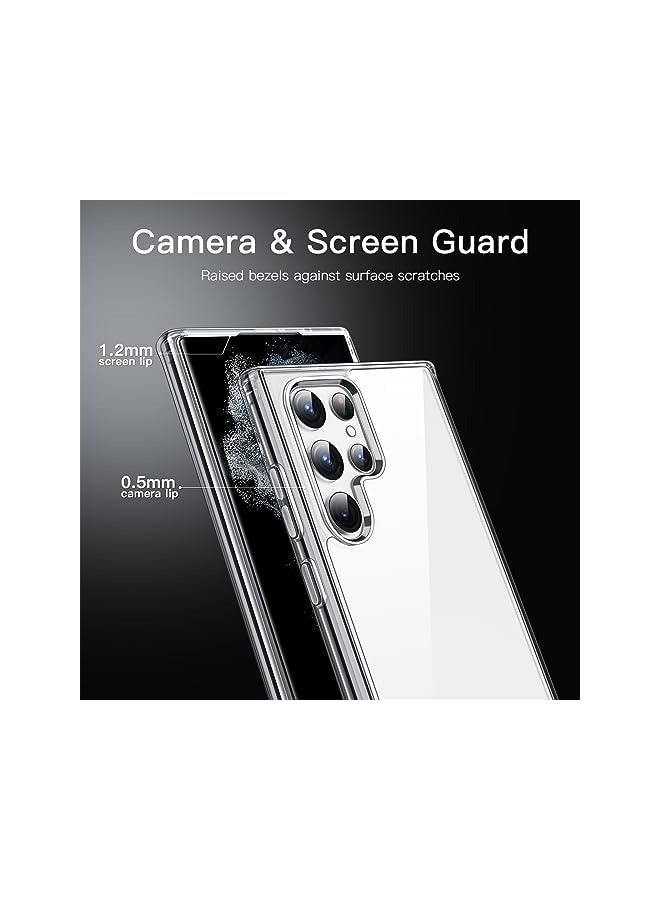 جي تيك حافظة لهاتف Galaxy S22 Ultra 5G مقاس 6.8 بوصة، غطاء هاتف واقٍ مقاوم للصدمات غير أصفر اللون، ظهر صلب مضاد للخدش من البولي كربونات (شفاف) - Image 5