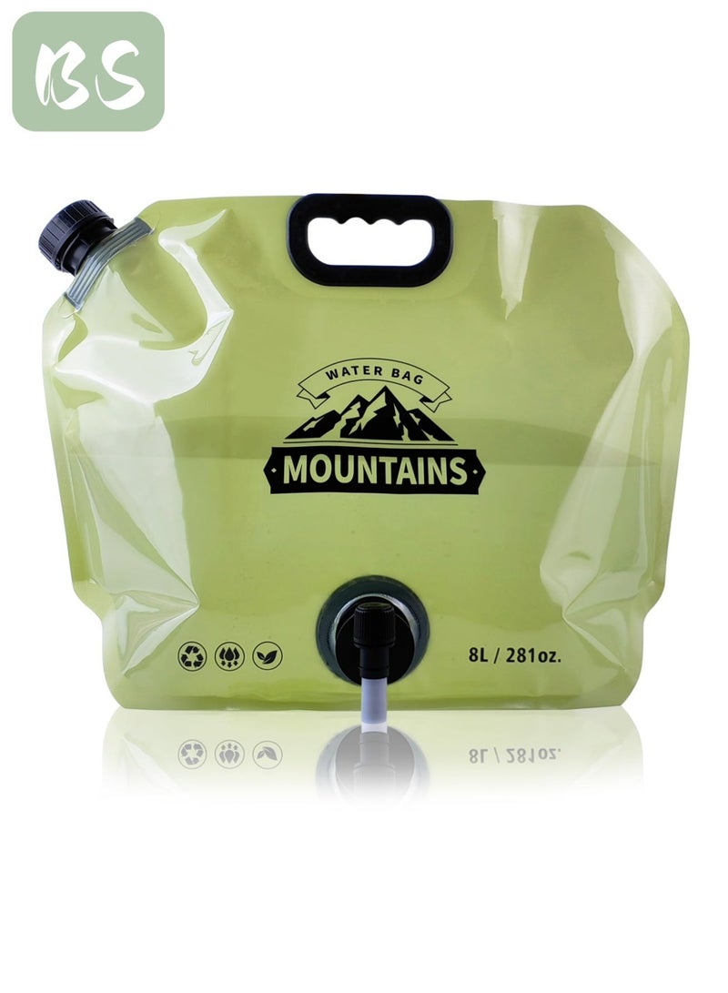 بي إس حقيبة تخزين مياه قابلة للطي للتخييم (8 لتر) | مع صنبور قابل للتعديل | مواد آمنة على الطعام، خالية من مادة BPA | قابلة لإعادة الاستخدام | تصميم قابل للطي والحمل يوفر مساحة التخزين | مصممة للمغامرات الخارجية والاستخدام العائلي، سهلة التعامل مع السفر والمشي لمسافات طويلة. - Image 1
