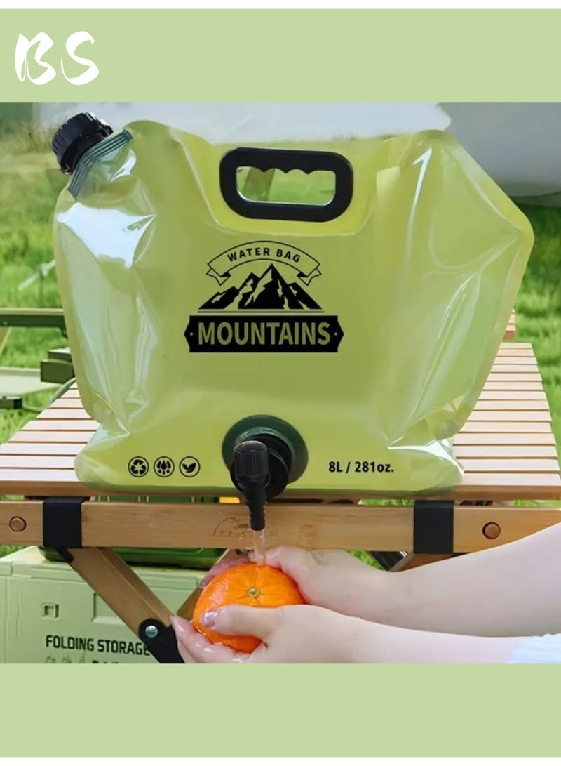 بي إس حقيبة تخزين مياه قابلة للطي للتخييم (8 لتر) | مع صنبور قابل للتعديل | مواد آمنة على الطعام، خالية من مادة BPA | قابلة لإعادة الاستخدام | تصميم قابل للطي والحمل يوفر مساحة التخزين | مصممة للمغامرات الخارجية والاستخدام العائلي، سهلة التعامل مع السفر والمشي لمسافات طويلة. - Image 3