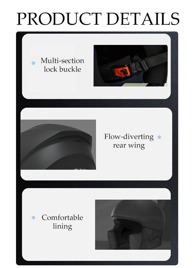 DUNISO Full Face Motorcycle Helmet, Lightweight Crash Resistant Motorcycle Helmet, All Season Cool Racing Helmet，Equipped With Dual Lenses,Anti Seismic And Anti Drop, Comfortable And Breathable, Suitable For Both Men And Women  - Image 3