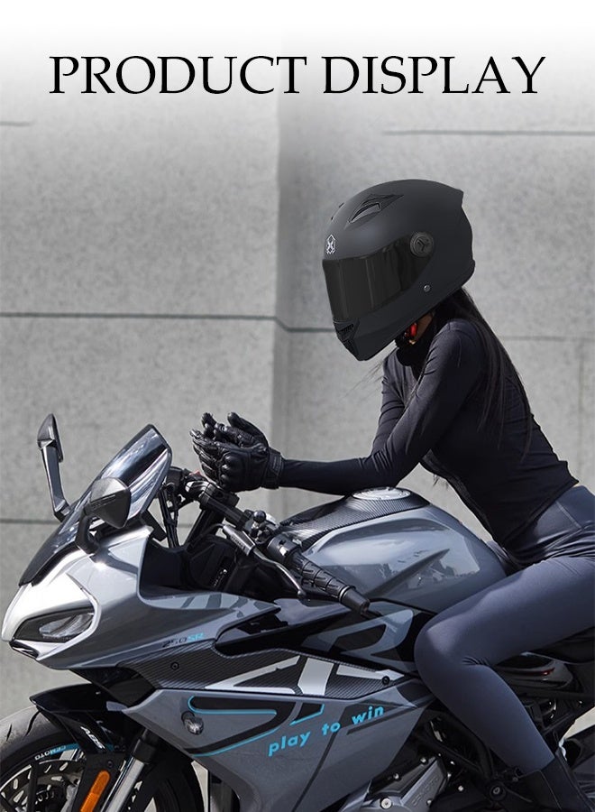 DUNISO Full Face Motorcycle Helmet, Lightweight Crash Resistant Motorcycle Helmet, All Season Cool Racing Helmet，Equipped With Dual Lenses,Anti Seismic And Anti Drop, Comfortable And Breathable, Suitable For Both Men And Women  - Image 4