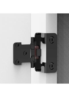KASTWAVE Cabinet Hinges, 1/2" Overlay Semi Partial Wrap Self Closing Matte Black Hinges with Mounting Screws for Variable Kitchen Bathroom Cabinets Cupboard Doors 8 Pcs  - Image 2