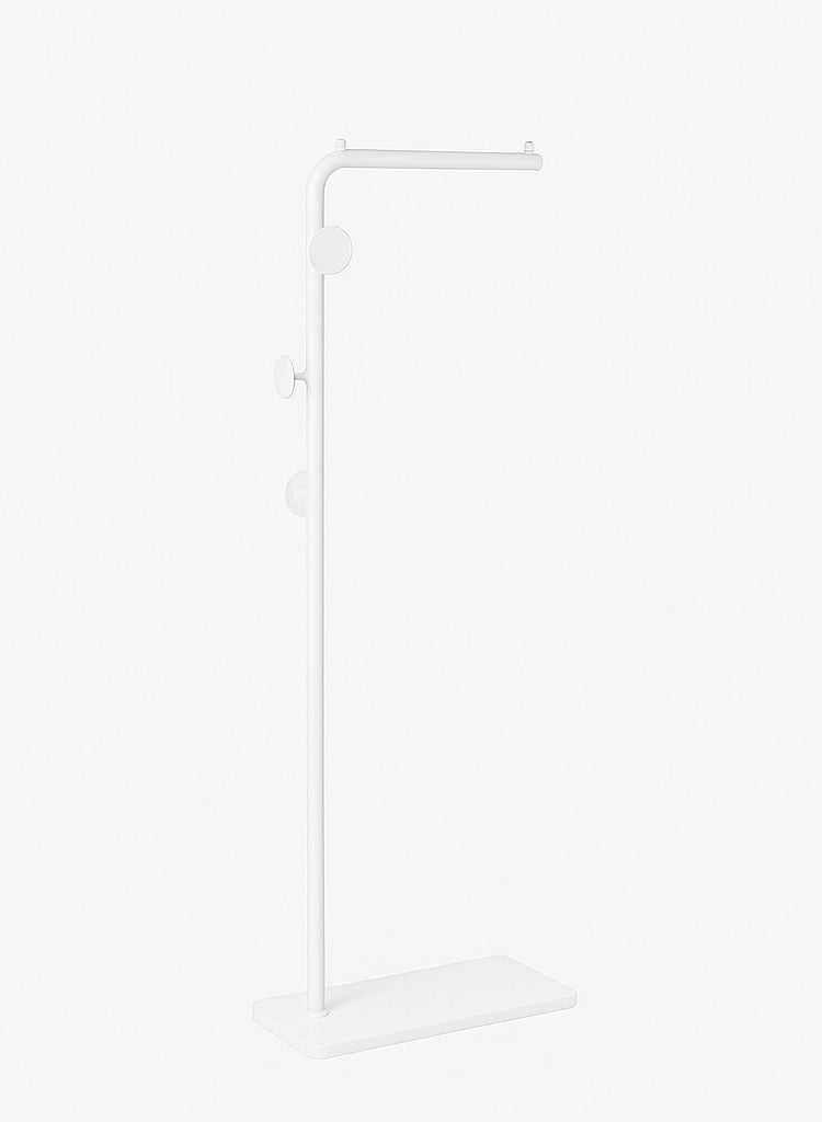 إسكدنيا معدن على شكل حرف L معطف حر مع رخام ثثيف مستقر قاعدة معطف قوي حامل للملابس/الحقائب/القبعات معطف أبيض اللون معطف حامل حامل لمدخل غرفة النوم مكتب ضيق المكان - Image 5