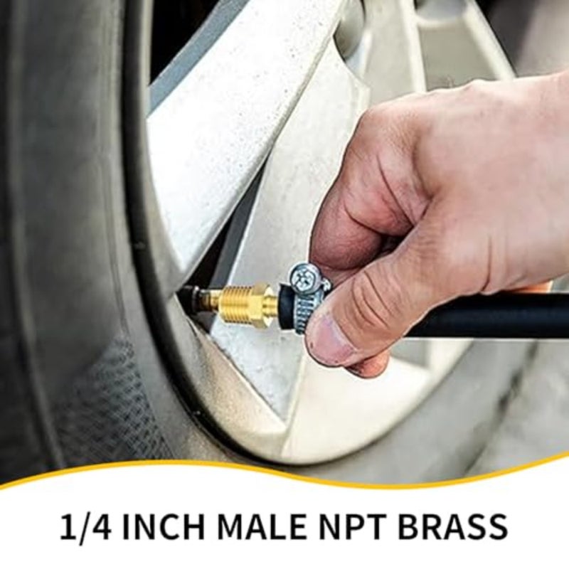 2 حزمة من محول منفاخ الإطارات النحاسي 1 4 بوصة NPT ذكر إلى صمام شريدر ذكر مستقيم توصيل سيارة شاحنة دراجة دراجة نارية ضاغط الهواء خرطوم ملحق أداة - Image 3