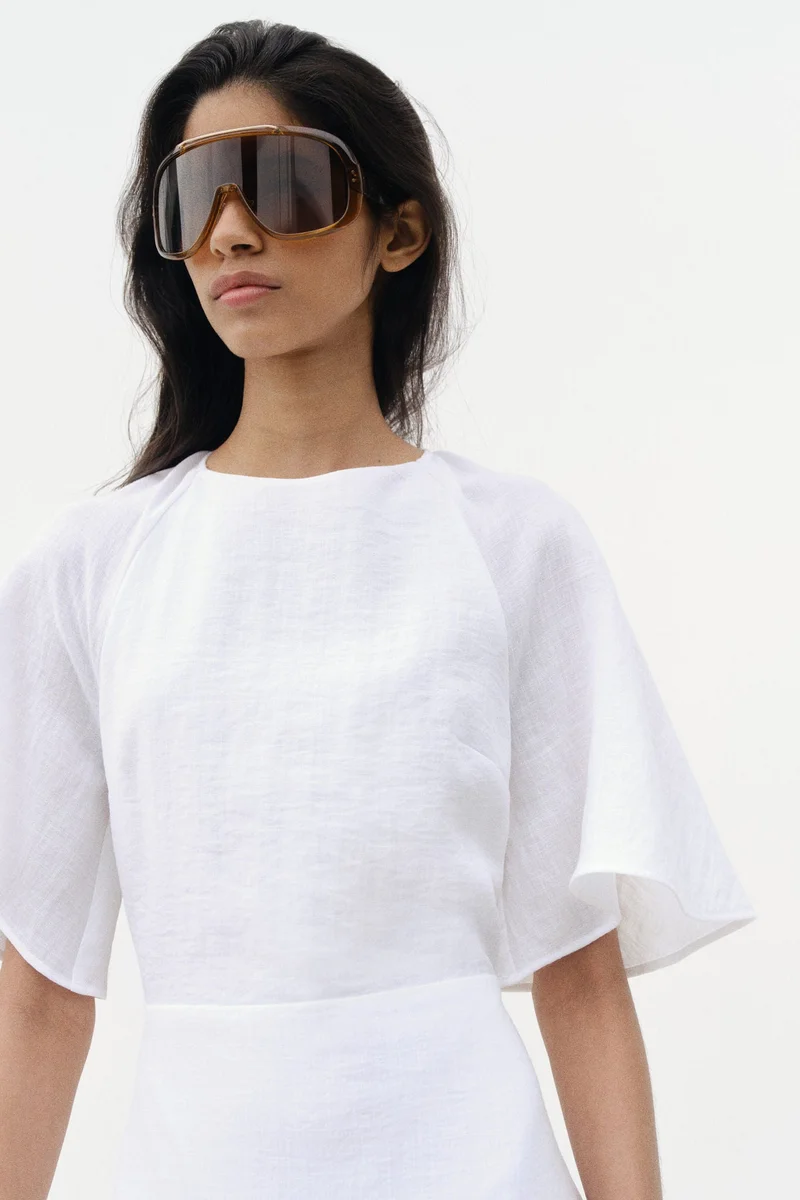 H&M  Tie-detail tiered dress for Women | Best Price UAE
