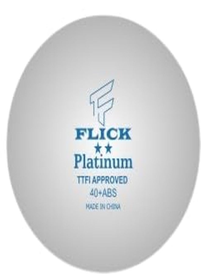 FLICK كرات تنس الطاولة فليك بلاتينيوم نجمتين - معتمدة من الاتحاد الدولي لتنس الطاولة - مقاس قياسي 40+ مم، مصنوعة من مادة ABS، كرات بيضاء متينة للبطولات والتدريب - عبوة من 6 كرات (علبة واحدة) - Image 2