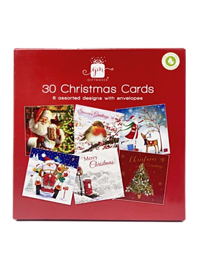 GIFTMAKER Christmas Cards Box, Themed Box - 30 pcs, China - Image 1