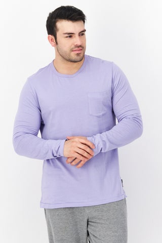 Men Crew Neck Long Sleeve Brand logo T-Shirt, Lilac - pzsku/Z527489A0E72FD4C1ED96Z/45/1747054251/11c46986-af0b-4363-8209-0c79fa440485
