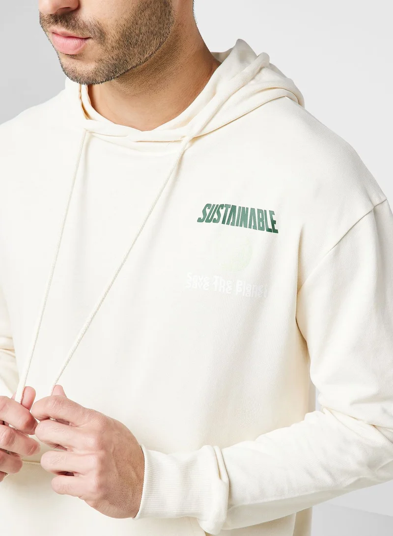 Namshi x Sustainable Oversize Hoodie With Back Print