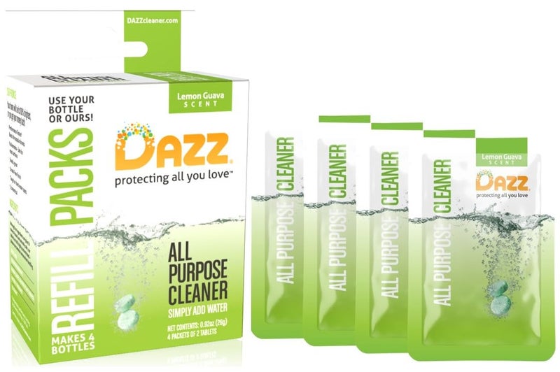 DAZZ Natural Cleaning Tablets - All Purpose Cleaner Refill Pack - Makes (4) 32oz Bottles - Just Add Water - Image 1