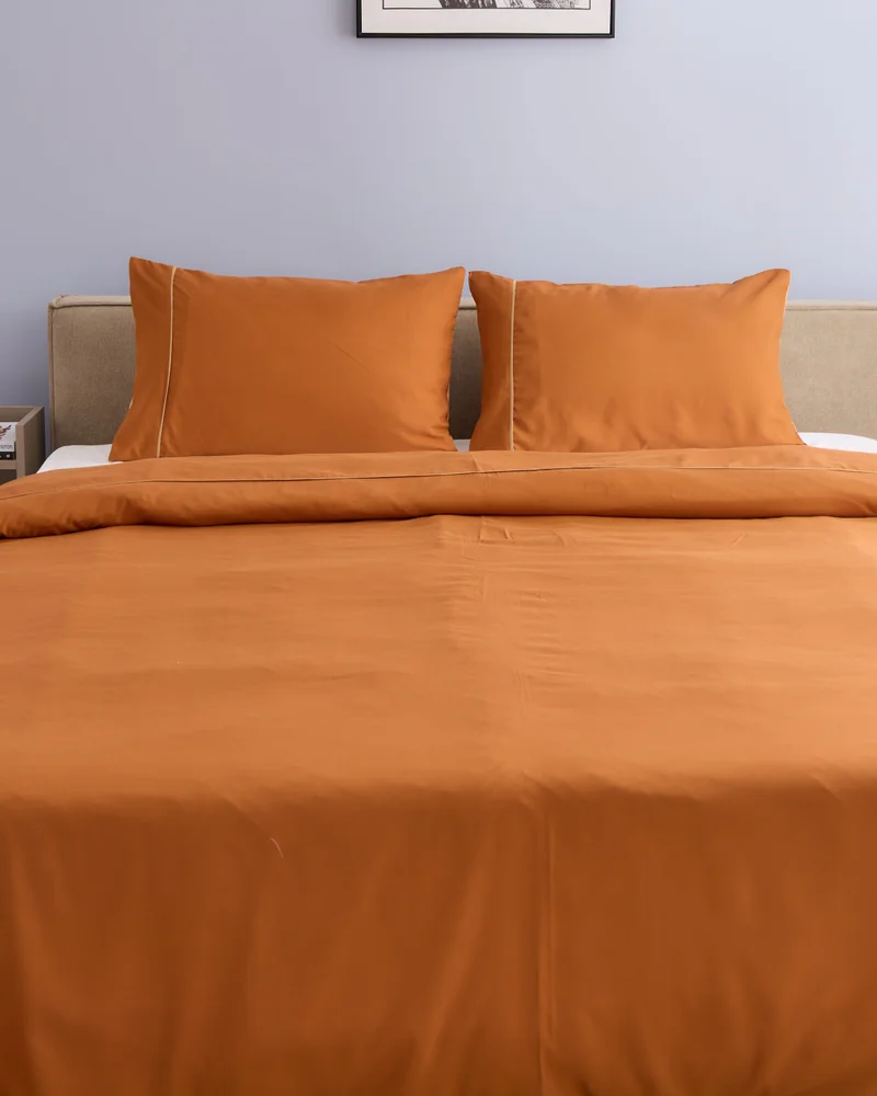REDTAG Brown Reversible 3-Piece Duvet Cover Set (240 x 220 cm)