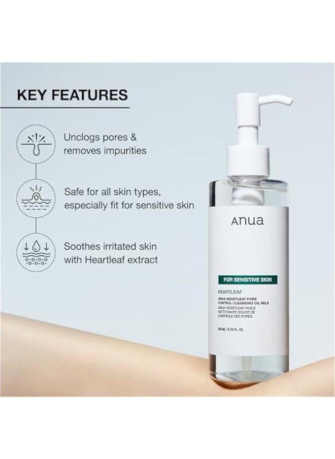 Anua Gentle Duo for Facial Cleaning: Heartleaf Pore Control Cleansing Oil and Quercetinol Deep Cleansing Foam for Blackhead Removal and Korean Skincare