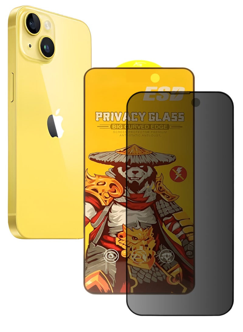 ESD Tempered Dustproof Privacy Glass Screen Protector Compatible For iPhone 14 Plus - Image 1