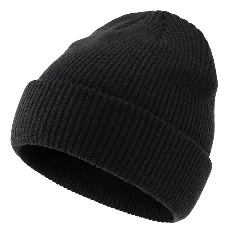 Connectyle Classic Men 's Warm Winter Hats Thick Knit Cuff Beanie Cap Daily Beanie Hat Black , 55 60cm - Image 2