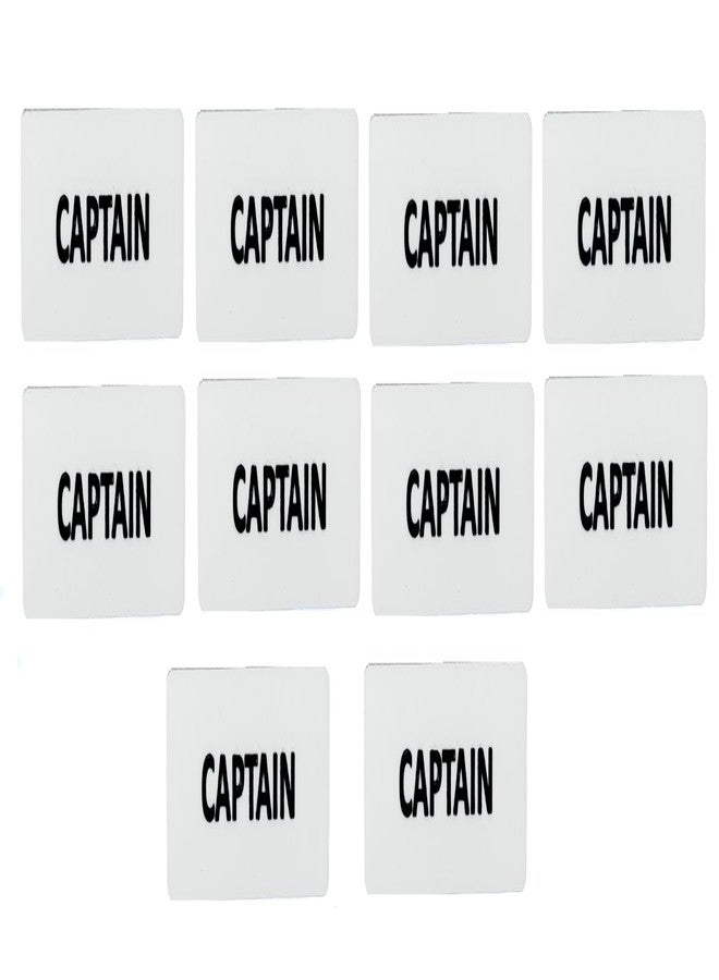 MOREL CAPTAIN BADGE IN WHITE ACRYLIC PINBACK USE FOR SCHOOL, COLLEGE CLASSES, OFFICE STAFF, NAME BADGE |PACK OF 10| - Image 2