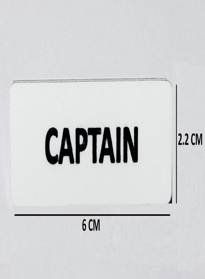 MOREL CAPTAIN BADGE IN WHITE ACRYLIC PINBACK USE FOR SCHOOL, COLLEGE CLASSES, OFFICE STAFF, NAME BADGE |PACK OF 10| - Image 3
