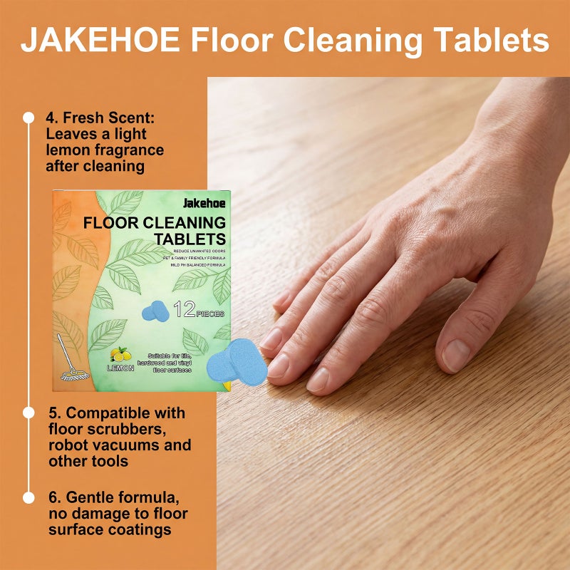 Jakehoe Floor Cleaning Tablets For Tiles And Hardwood Floors, Remove Stains, Deodorize, Leave A Fresh Scent, Clean And Add Shine, Effervescent Tablets - Image 5