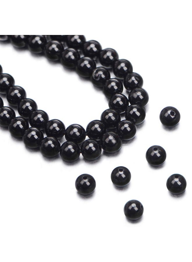 AD BEADS Natural Black Tourmaline Gemstone Round Beads 15.5“ A Grad (6Mm) - Image 1
