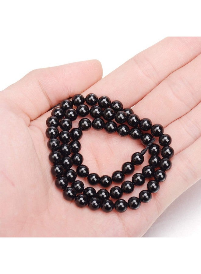 AD BEADS Natural Black Tourmaline Gemstone Round Beads 15.5“ A Grad (6Mm) - Image 3