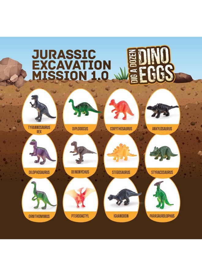 Dan&Darci Easter Dig A Dozen Dino Egg Dig Kit For Kids - Dinosaur Toys Gift 3-12 Year Old - 12 Eggs & Surprise Dinosaurs - Science Stem Activities - Educational Boy Toy Party Gifts For Boys & Girls Ages - Image 4