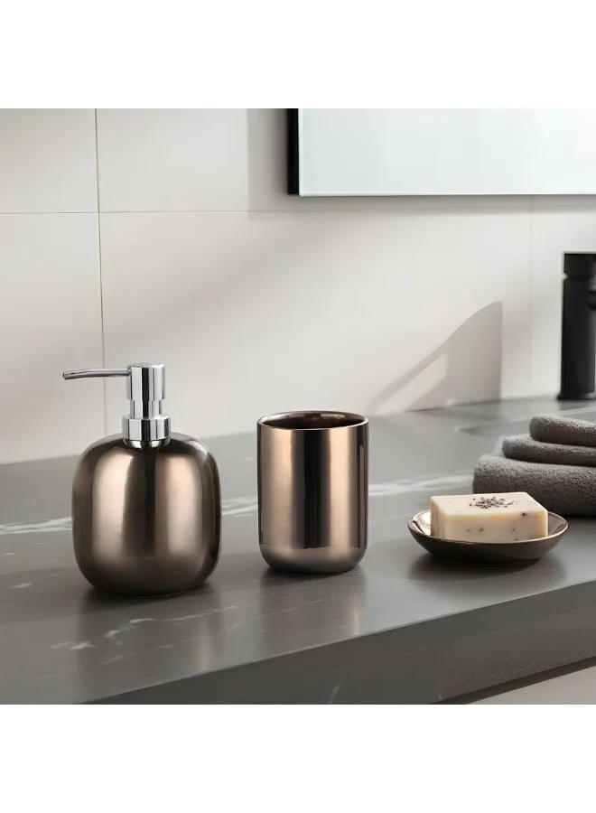DANUBE HOME Velora Bathroom Set Copper 4 Piece Bath Accessories Set 10 X 10 X 16 Cm
