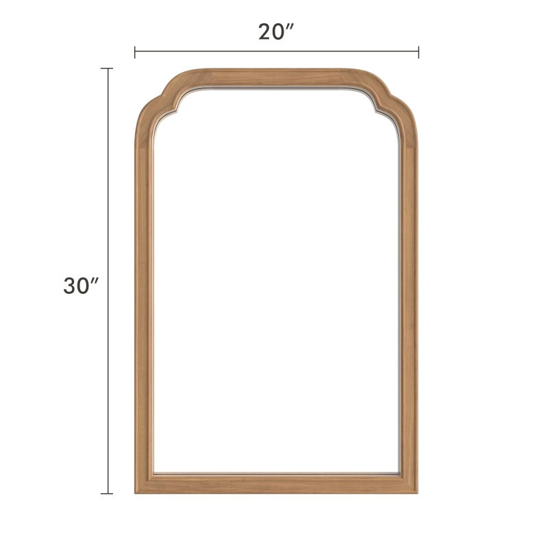 WallBeyond Wood Frame Wall Mirror Rounded Corner Arch Rectangle Mirror for Entryway, Living Room or Bedroom Home Decor - Light Woodgrain [20" x 30" Honey-Colored] - Image 3