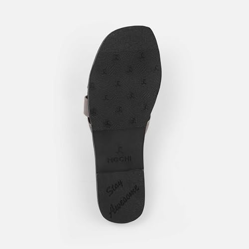 Mochi Women's Gun Metal Open Casual - Slides with Flat sole UK/6 EU/39(41-454) - Image 5