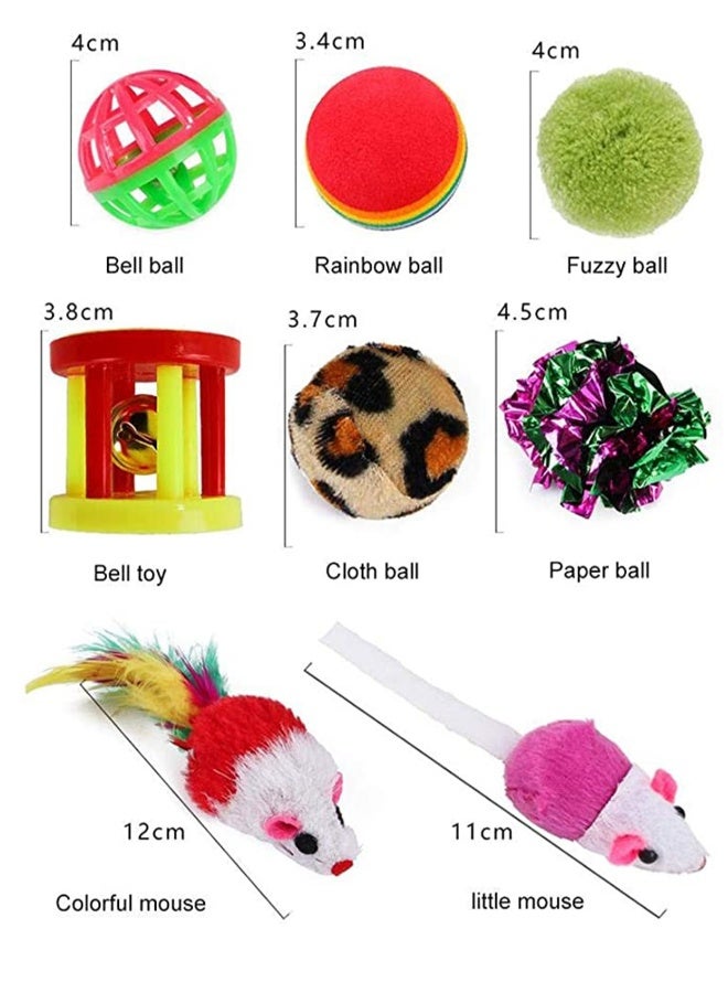 Cat Toys 21 Pcs Kitten Toys Cat Interactive Toys Set for Indoor Cats - Image 2