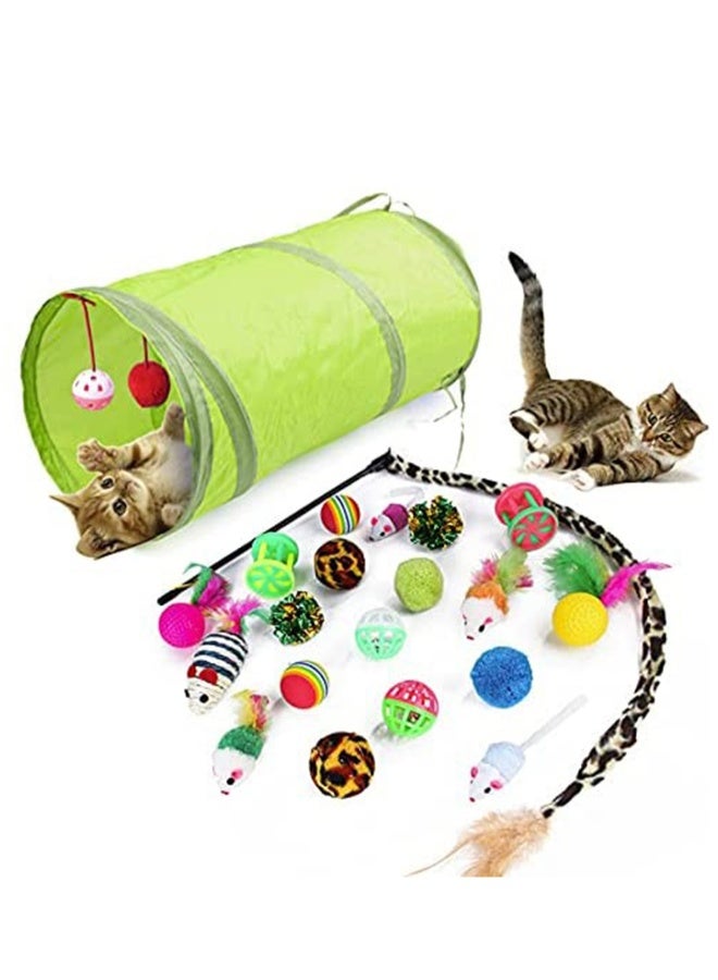 Cat Toys 21 Pcs Kitten Toys Cat Interactive Toys Set for Indoor Cats - Image 1