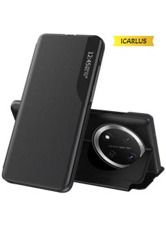 ICARLUS Case for Honor X9c 5G Stand Full Protection Leather Phone Cover - Black  - Image 1
