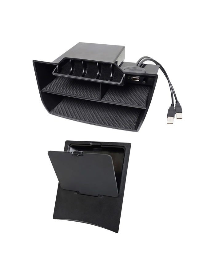 CarQiWireless Honda Civic Center Console Organizer Storage Box - Black ABS Material - Image 1
