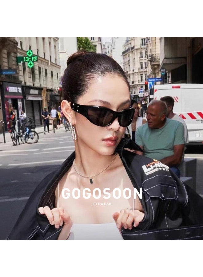 Gogosoon Anyu Style Gm Cat Eye Sungl For Men, High-end Cool Sungl For Cycling, Hiking, And Back To School