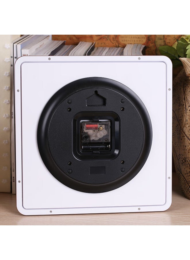 Power Tyrant King Clock Square Living Room Simple Hanging Clock Clock 3d Letter Wall-mounted 30cm Wood Grain Color Bw23005j - Image 5