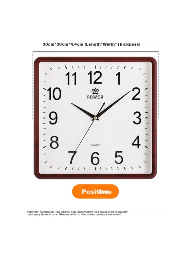 Power Tyrant King Clock Square Living Room Simple Hanging Clock Clock 3d Letter Wall-mounted 30cm Wood Grain Color Bw23005j - Image 4