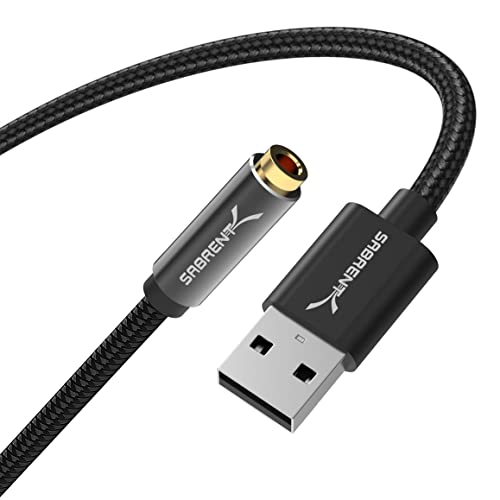 SABRENT USB Type A to 3.5mm Dual Function Audio Jack Active Adapter 20" Cable (CB-UA35) - Image 1