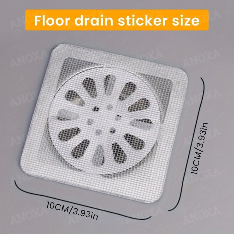 ANOXA (5 Pack) Drain Cover Hair Catcher Disposable Waterproof Drain Guard Mesh Stickers Drainage Jali Sink Strainer Shower Drain Cover for Bathroom Floor Sink Bathtub (10cm x 10cm) - Image 2