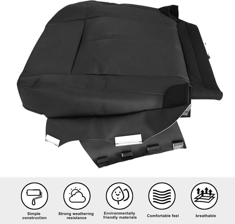 Sekeseauto Front Driver Side Bottom Perforated Leather Replacement Seat Cover Black for Ford Expedition 2007-2014 - Image 4
