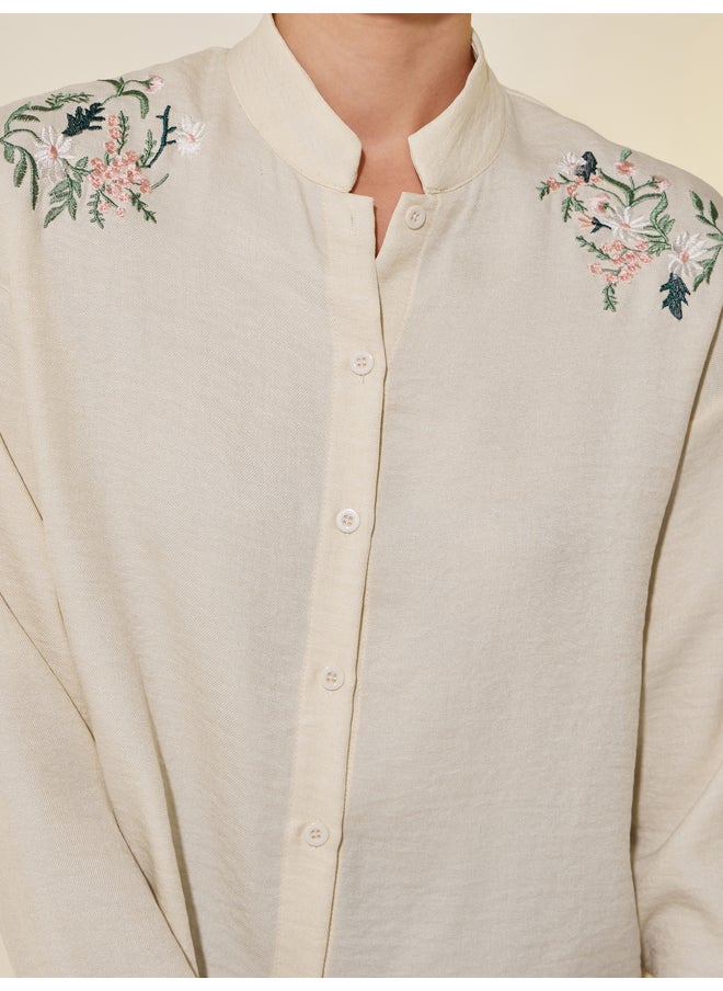 Take Two Take Two Embroidered Detail Long Sleeve Regular Fit Shirt  - Image 3