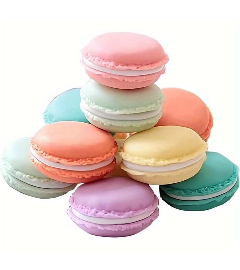 8 Pcs Macaron Shaped Plastic Storage Box With Padded Accessories Cute Travel Container - Image 1
