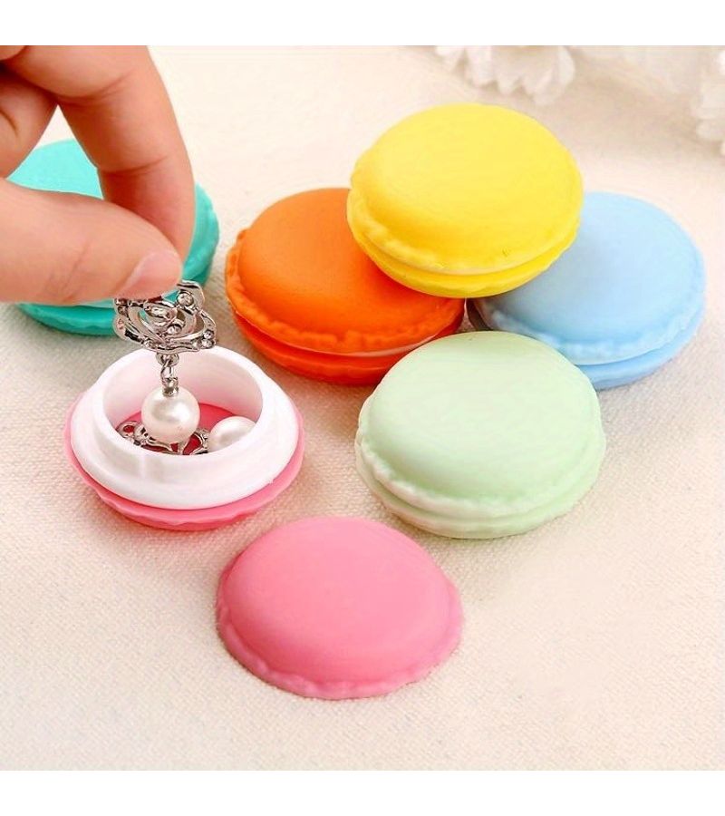 8 Pcs Macaron Shaped Plastic Storage Box With Padded Accessories Cute Travel Container - Image 2